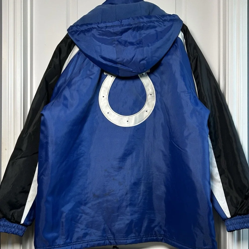 NFL Indianapolis Colts Royal Blue‎ Black Color Block Hooded Windbreaker Jacket